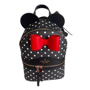 Kate Spade New York X Disney Minnie Dome Backpack Polka Dot Leather